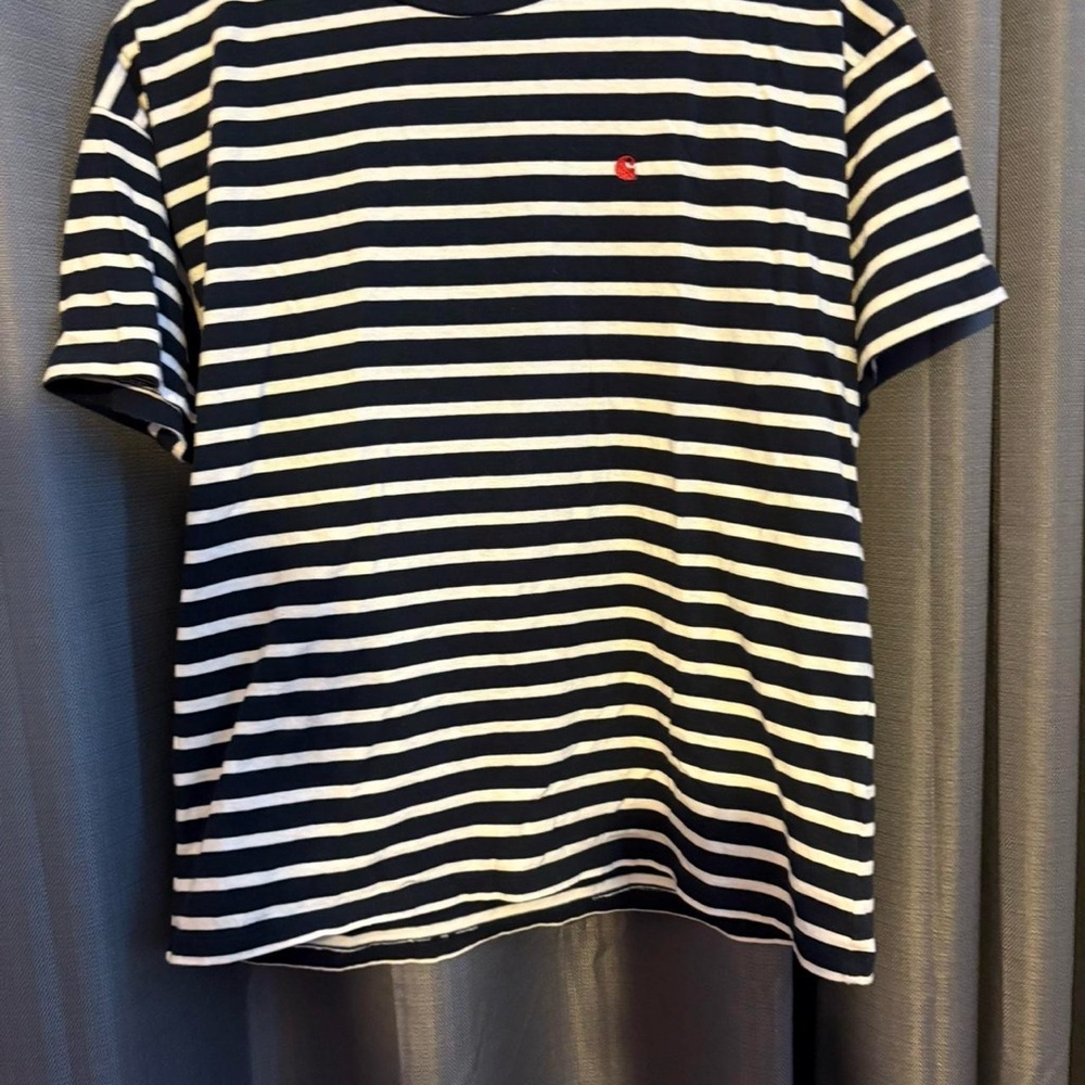 Carhartt Black and White Striped Short Sleeve Tee